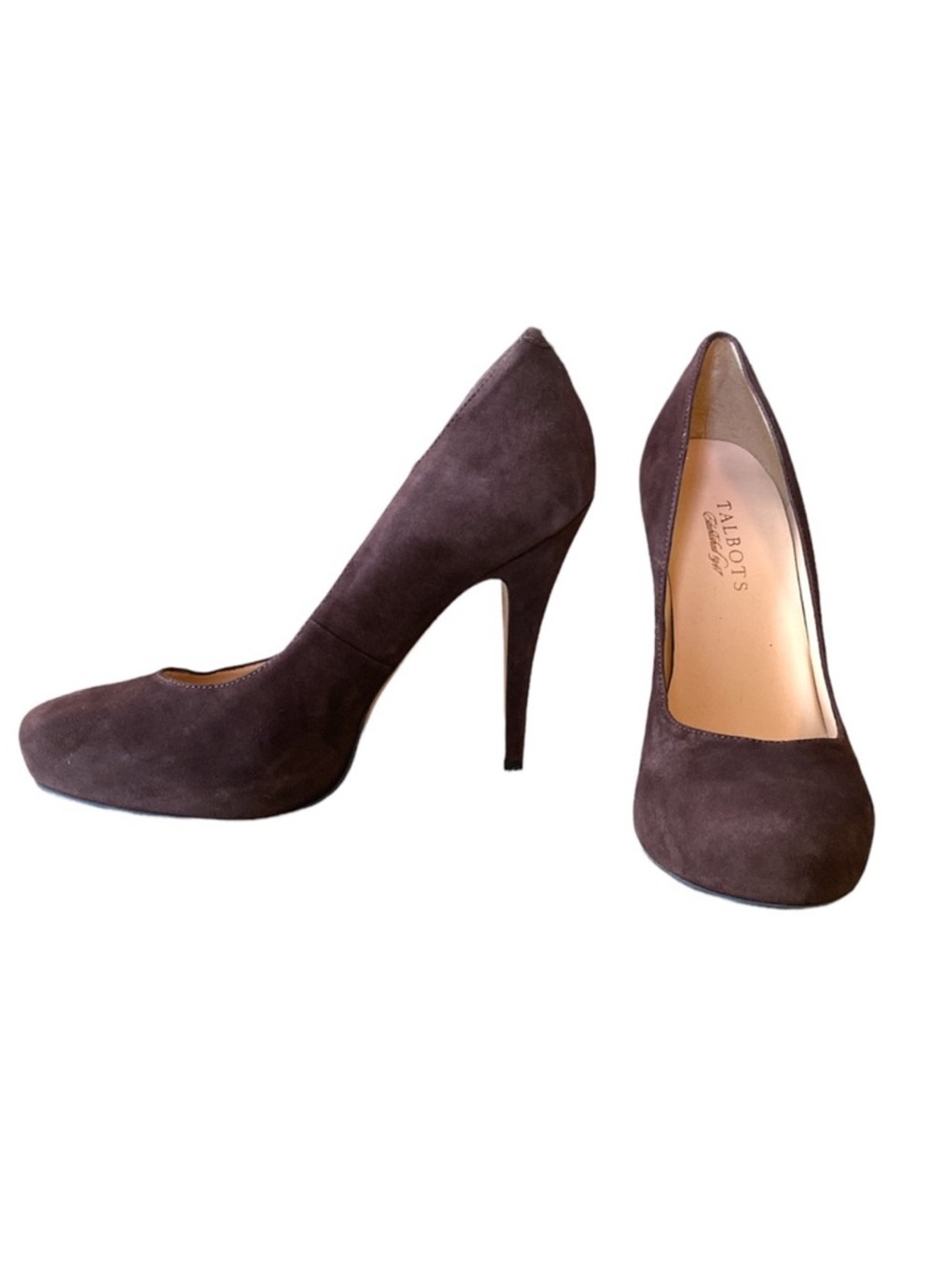 NEW Talbots Skyla Brown Suede Platform Heels Pumps - 8.5 W